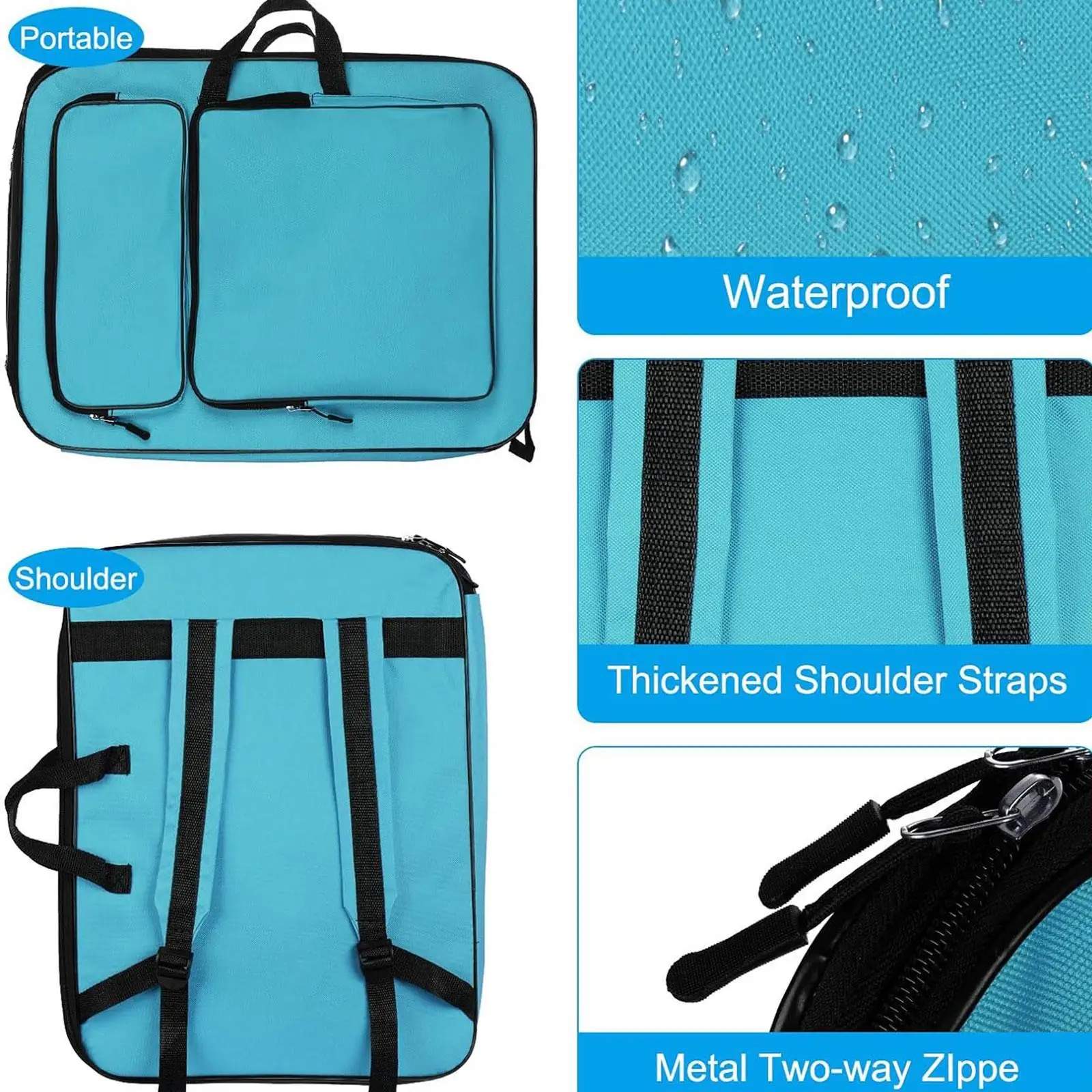 Art Portfolio Case Drawing Backpack Carrying Bag Lightweight Students Drawing