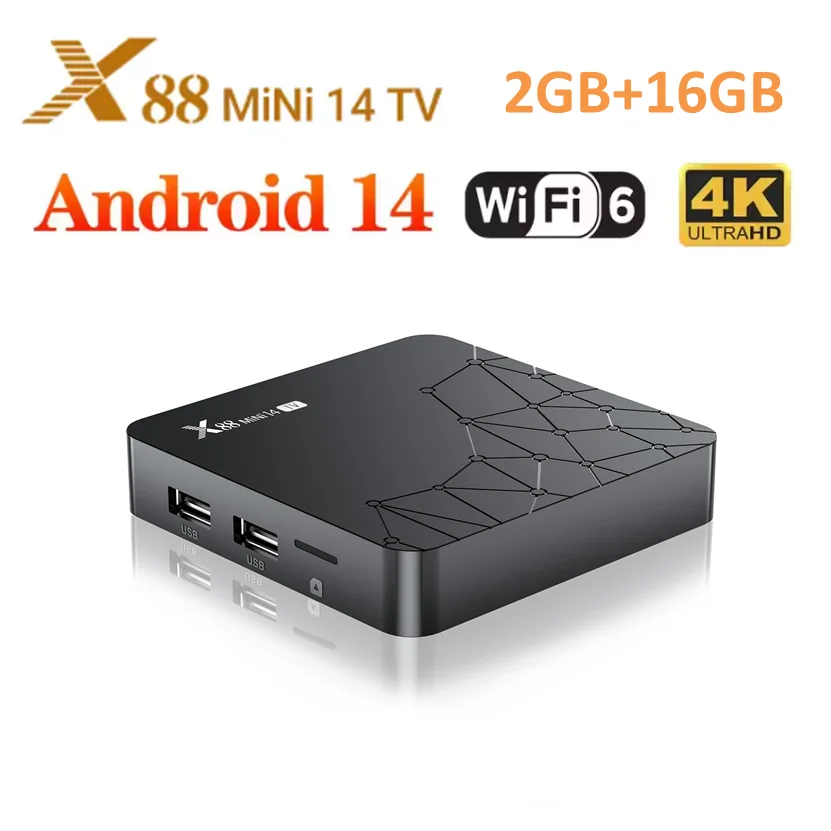 X88Mini14WithAndroid14.0OS2GBRAM16GBROMRK3518Quad-CoreCPU4KVideoDecoder2.4G/5.0GHzDualWiFiTVBox-AliExpress