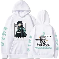 New Funny Japan Anime Demon Slayer Women Hoodies Plus Size Sweatshirt Harajuku Muichiro Tokito Printed Hooded Girl Pullover 2