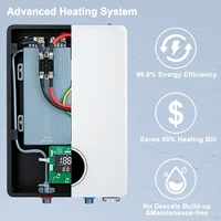 Chauffe-eau sans réservoir, 27 kW, 240 V, électrique, instantané, avec auto-modulation, jusqu'à 6,5 GPM 5