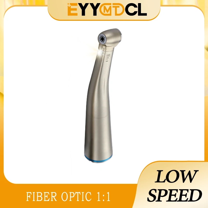 

Dental Turbine Low Speed Handpiece Fiber Optic Gear Ratio 1:1 Contra Angle Handpiece E-type Push Button Dentistry Instrument