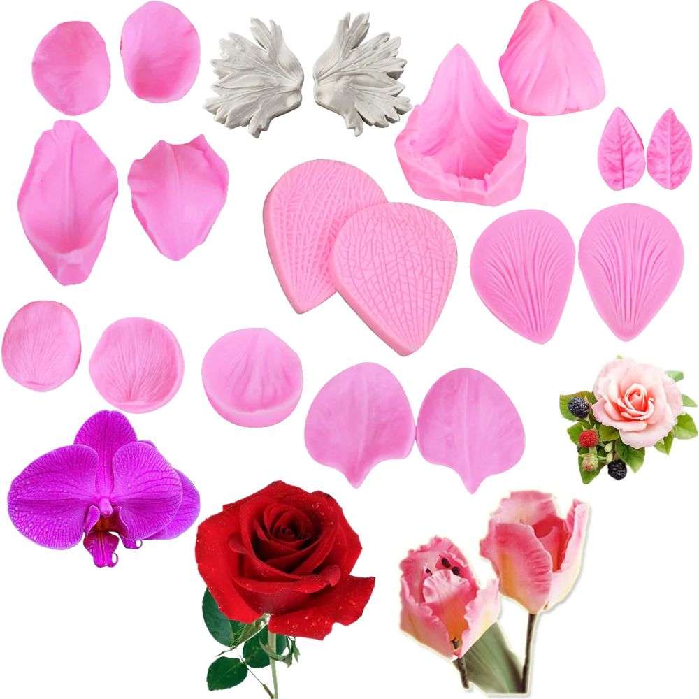 Kinds of Flower Leaf Silicone Cake Mold Press For Fondant Chocolate Baking Decoration Tool Mould DIY Resin Clay Handmold M258