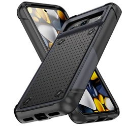 Shockproof Armor Military Grade Phone Case - Heavy Duty Rugged Protection Cover - Pixel 7A (Gray - Black)