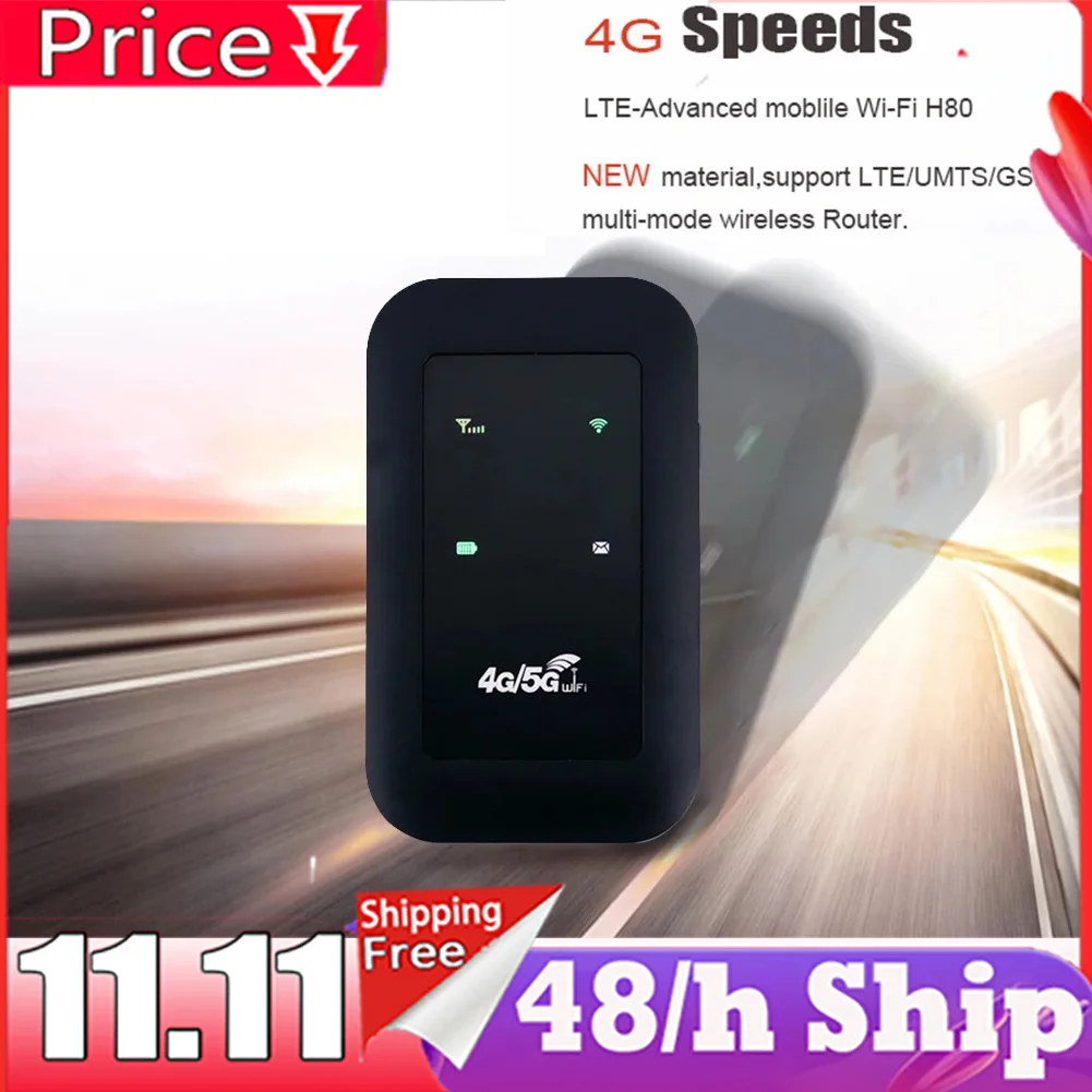 4G Wireless wireless router WiFi Router Portable Mobile WiFi Dongle Mobile Hotspot CAT4 150Mbps LAN RJ45 with SIM Card Slot Wide Coverage