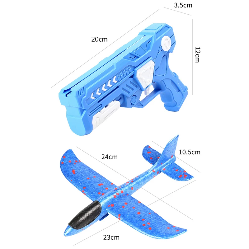 Airplane Launcher Toys Kids Catapult Guns Aircraft Shooting Toy Outdoor Sports Flying Foam Plane Launcher Gifts for Boys Girls 6