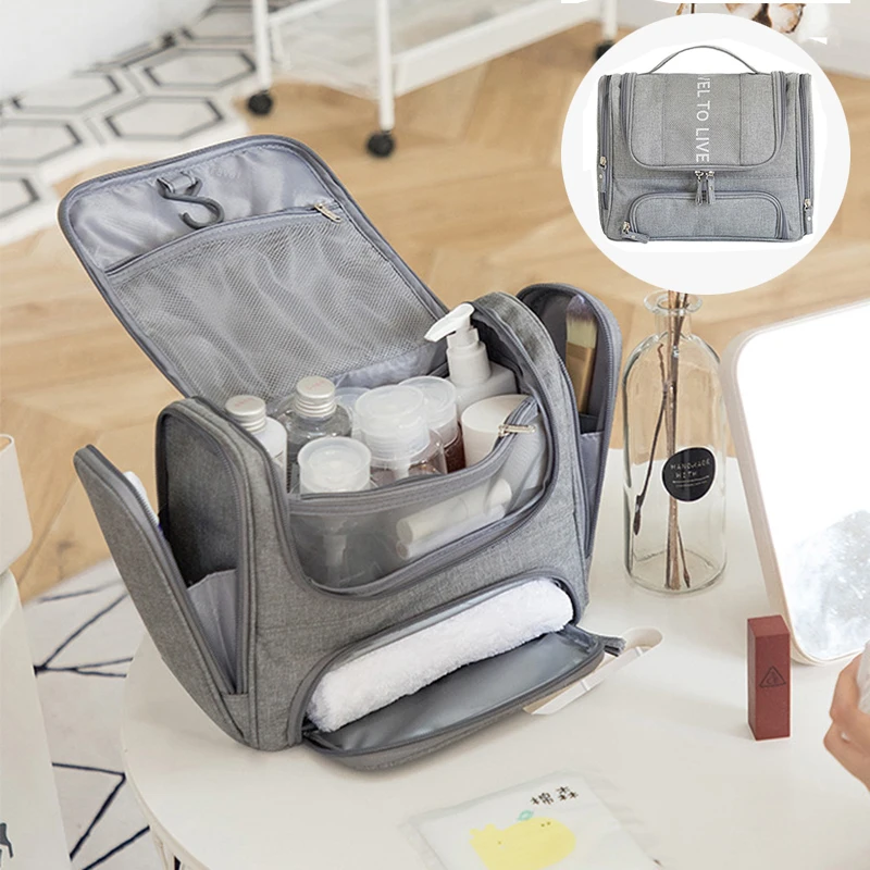 

Waterproof Men Hanging Cosmetic Bag Travel Organizer Makeup Bag for Women Necessaries Make Up Case Wet and Dry Wash Toiletry Bag