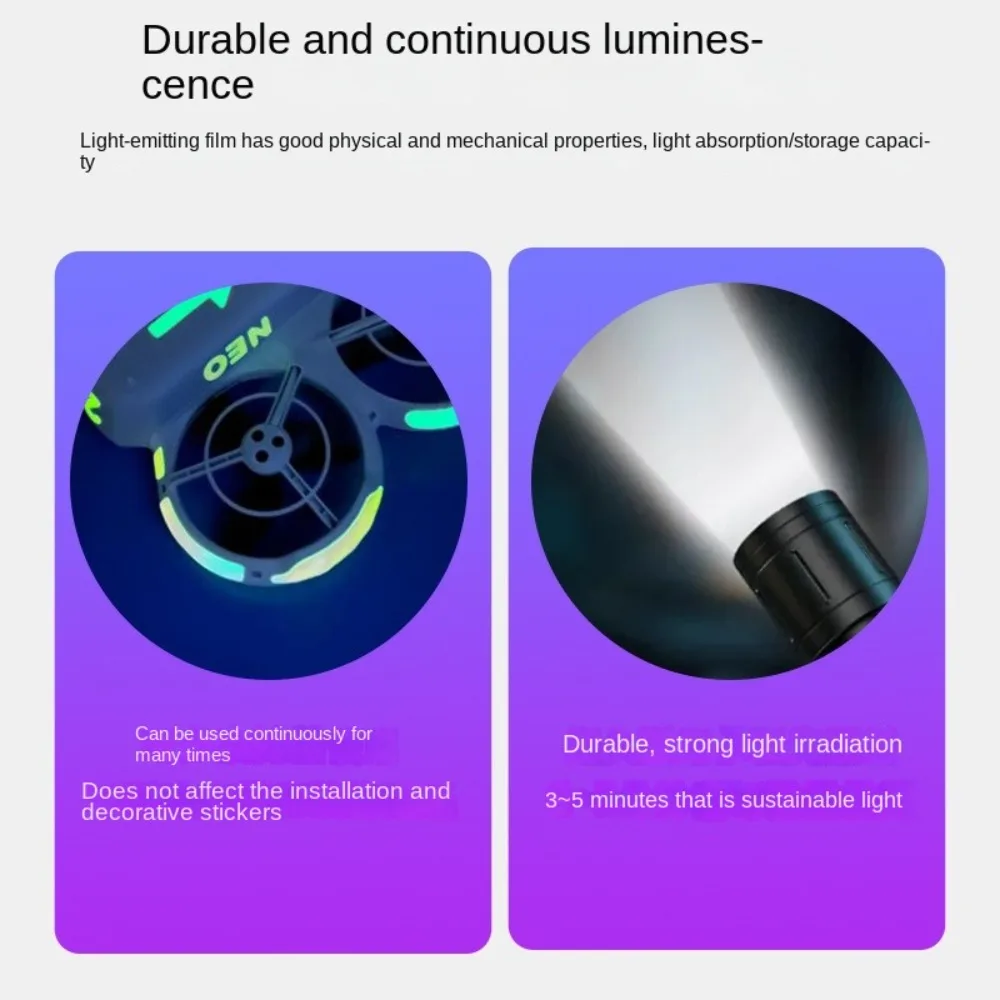 Glow-in-the-dark Luminous Stickers Multiple Color Reusable Glowing Film RC Drone Accessories PVC Cool Sticker for DJI NEO