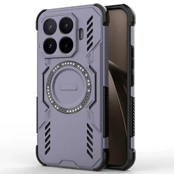 Magnetic Armor Shockproof Phone Case with Heat Dissipation and TPU Frame for Xiaomi 17T (Purple)