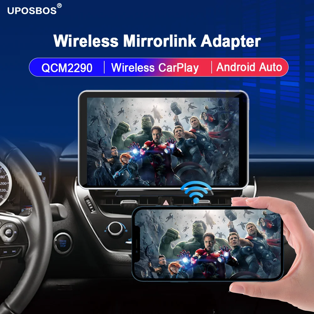Uposbos Carplay Tv Box Adattatore Per Mirroring Wireless Android 11 Apple Carplay Tv Box Android Auto Wireless Carplay Ai Box Dongle