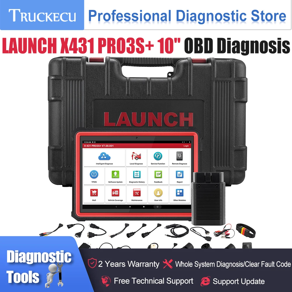 LAUNCH X431 PRO3S+ 10 INCH Automotive professional diagnostic scanner Full System OBD OBD2 Code Reader Scan tool PRO3S PLUS pk V |