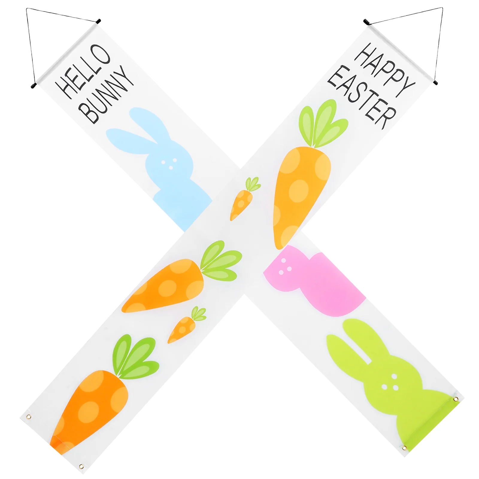 

Easter Banner Party Door Ornament Couplet Sign Rabbit Porch Signs Polyester Hanging Decoration Outdoor