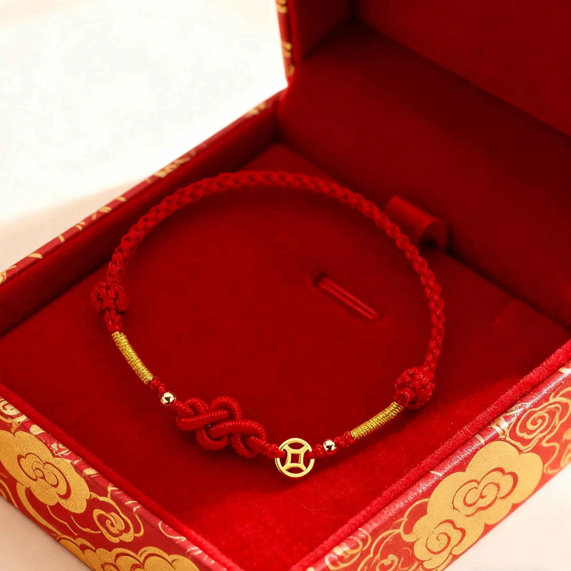 Einfache Neue Jahr Ruyi Knoten Kupfer Münze Geflochtene Armband für Frauen Klassische Chinesische Knoten Design Armband Partei Schmuck Geschenke