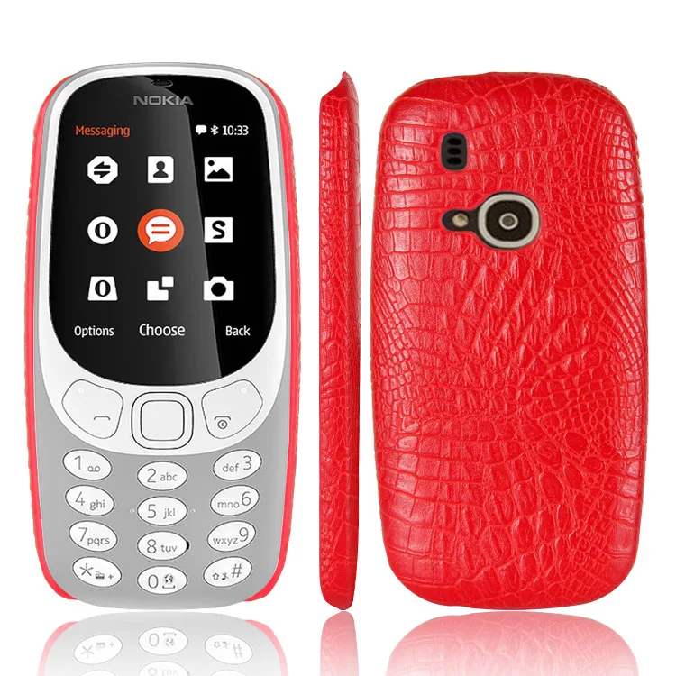 Per Nokia 3310 2017 Custodia 2.4Nch Luxury Pu Leather Crocodile Grain Skin Cover Per Nokia 3310 (2017) Custodia Rigida Per Telefono