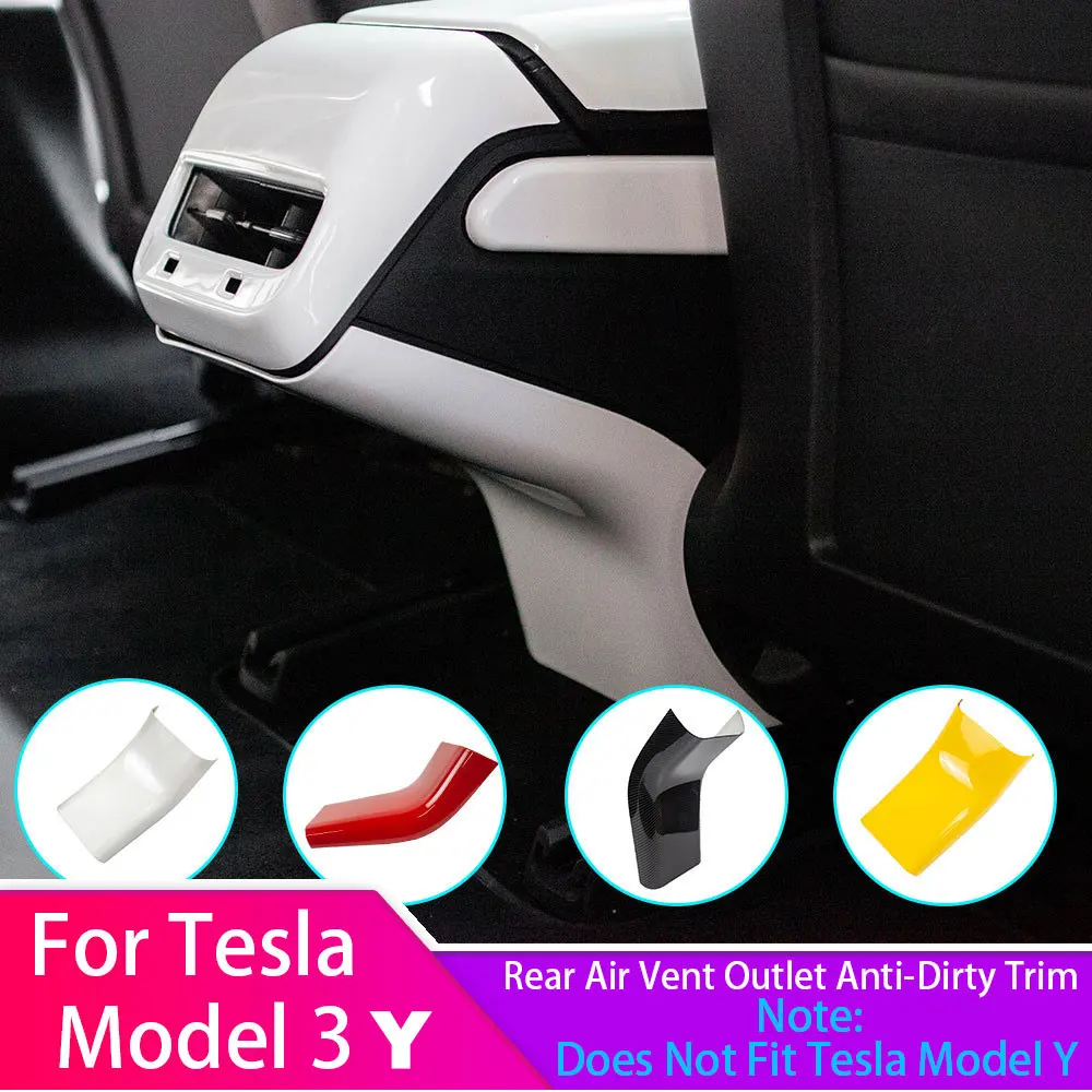 

Rear Air Vent Outlet For Tesla Model 3 Y 2017-2024 Carbon Fiber ABS Anti-Dirty Cover Trim