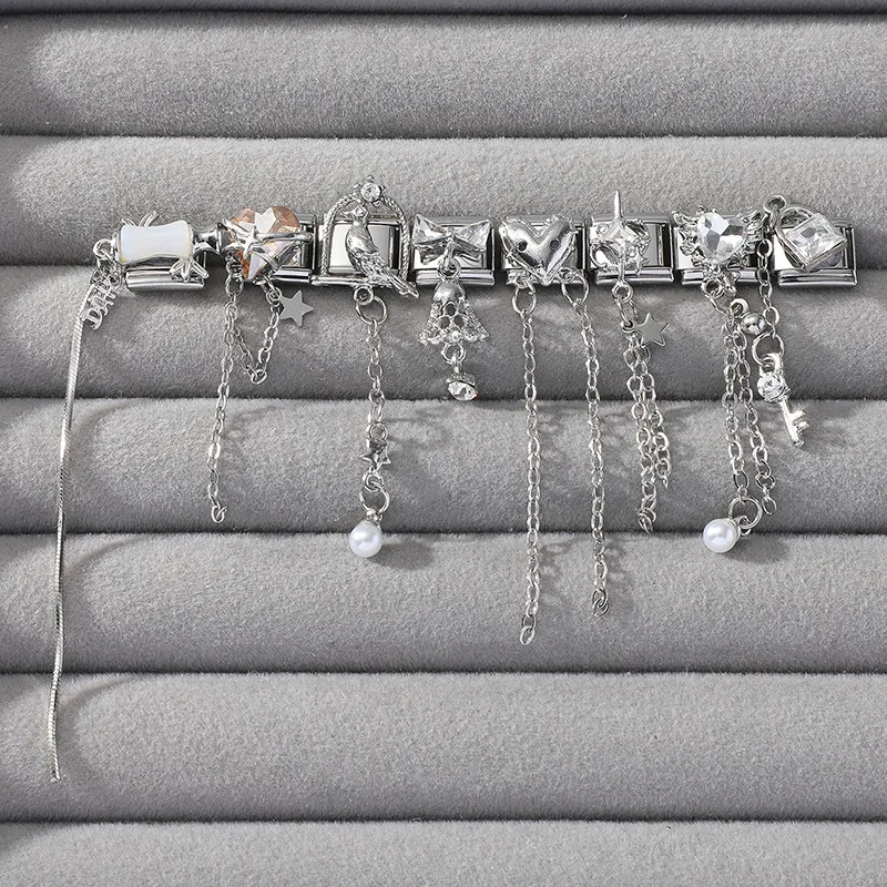 Italian Charm Links Stainless Steel Bracelet Women