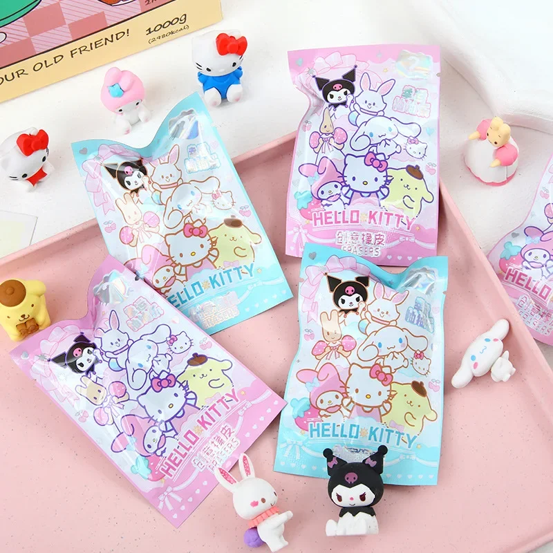 Sanrio Cartoon Eraser Rubber 16/32pcs Kawaii Students Stationery Kuromi Hello Kitty 3D Eraser Clean Tools School Children Gifts pencil eraser,eraser pen,plasticine eraser,eraser refillable pen,biscuit eraser,kneadable eraser,retractable eraser