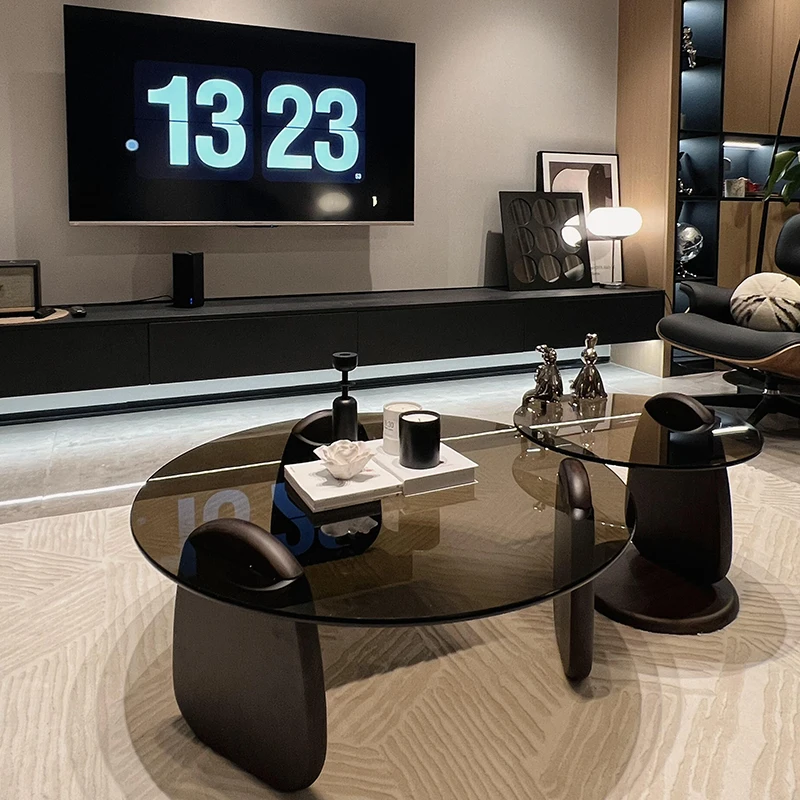 

Black Transparent Table Laptop Round Aesthetic Low Coffee Tables Modern Design Mesa De Centro Elevable Balcony Furnlture