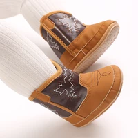 0-18 months fashionable baby shoes Western cowboy boots PU embroidered retro midsole boots anti slip walking shoes 6