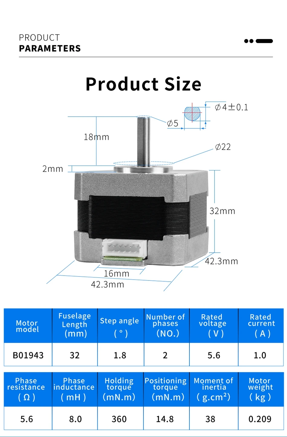 42-34 Motor de passo para impressora 3D,