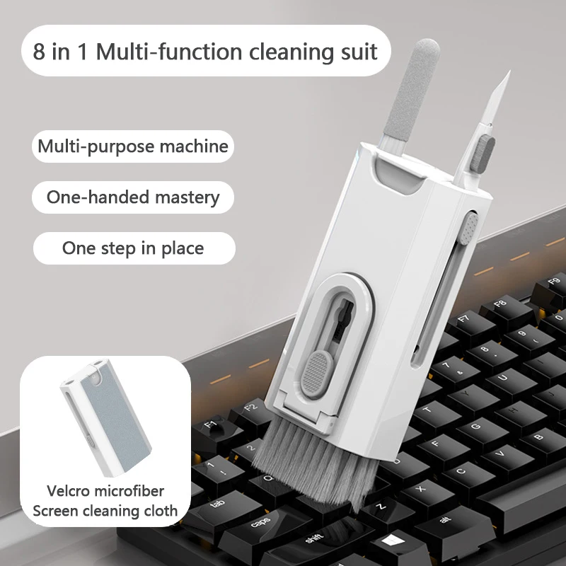 8 In 1 Keyboard Cleaning Kit Laptop Keyboard Cleaning Brush Mobile Phone Bluetooth Headset Cleaning Pen