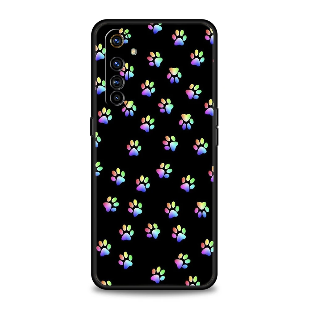 Hund Fußabdruck Pfote niedliche Handy hülle für Realme 8 9 Pro plus 8i 9i 6 7 gt2 c21 c25 c3 c11 11 pro 5g plus stoß feste Silikons chale – Detail 3