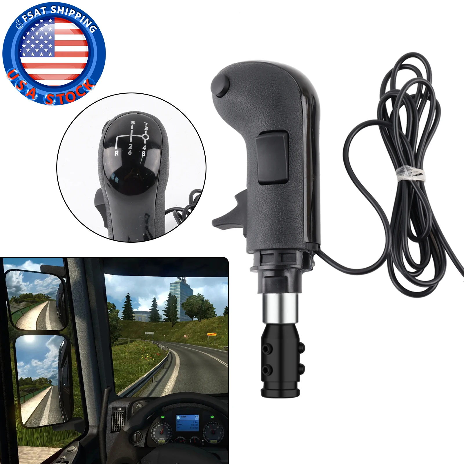 Gugxiom USB Truck Simulator Shifter Shift Knob, PC Racing Shifters for  Logitech G25/G27/G29/G920/G923 Thrustmaster TH8A and for Fanatec ClubSport  Shifter SQ ETS2&ATS
