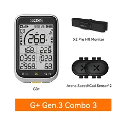 XOSS GPS Bike Computer - Advanced Power Meter & Waterproof Cycling Odometer with Cadence and Speed Tracking (G3P Combo3)