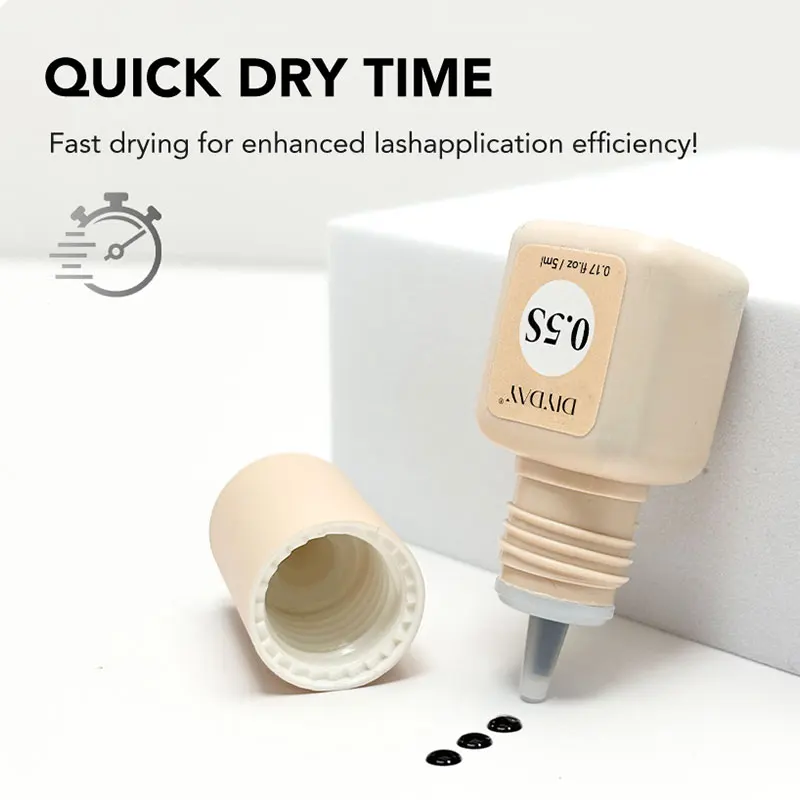 DIYDAY Eyelash Glue 0.3S 0.5S 1S 2S Lashes Extension Adhesive 3S Unscented Diy Cluster 5ml Fast Drying Lash Glue for Makeup Tool 4