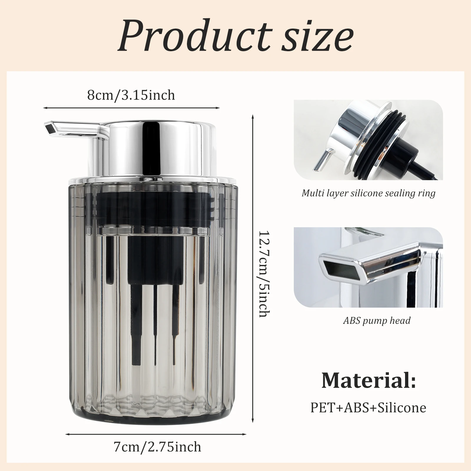 PET Foam Pump Bottle Cosmetic Shampoo Dispenser