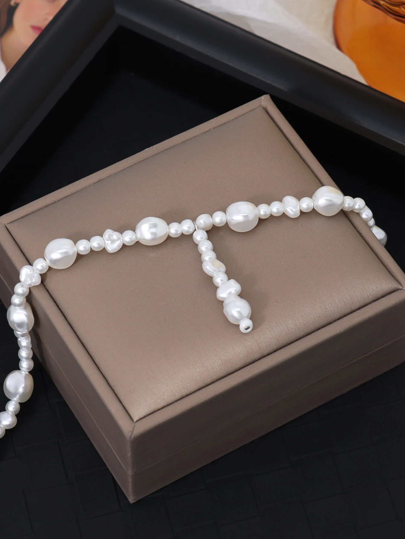 Baroque Pearl Y-Shaped Necklace Collarbone Chain Women