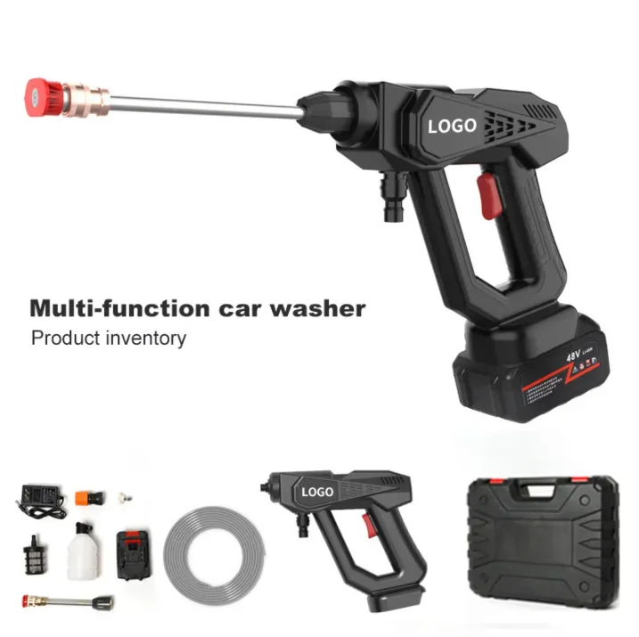 24V/48V/96V Battery 300W Powered  Electric High Pressure Washer Gun Jet Washer Wireless For Car wash with Toolbox packaging 4