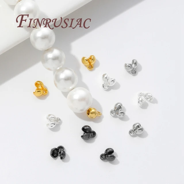 10-20 Pcs/Lot Crimp Beads 18K Gold Plated End Crimps For Jewelry Making DIY Bracelets Accessories,Bead Tip Connectors Findings 2