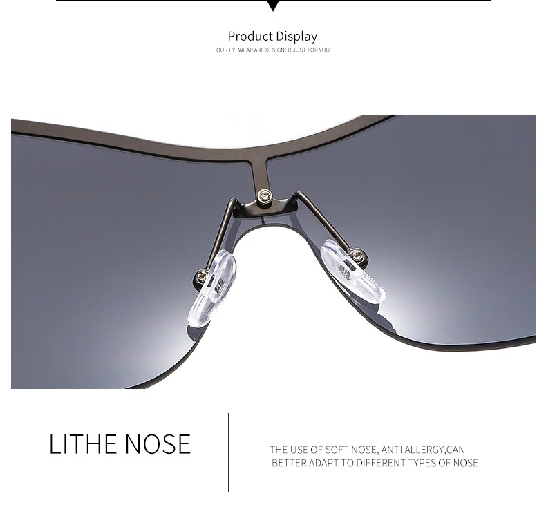 YURERSH Einteilige randlose Sonnenbrille für Damen, 2000er-Jahre, Y2k, Baby-Herz-Sonnenbrille für Damen, umlaufende Sonnenbrillen_voghion.com
