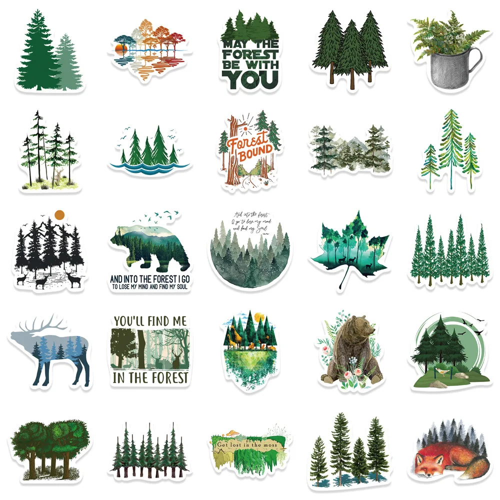 Forest Animal Waterproof Graffiti Sticker 10/30/50Pcs Aesthetic Decorative Luggage Laptop Cup Phone Diary Scrapbook Kid Stickers decorative stickers self adhesive stickers adhesive stickers animal stickers cartoon sticker diy scrapbooking accessories
