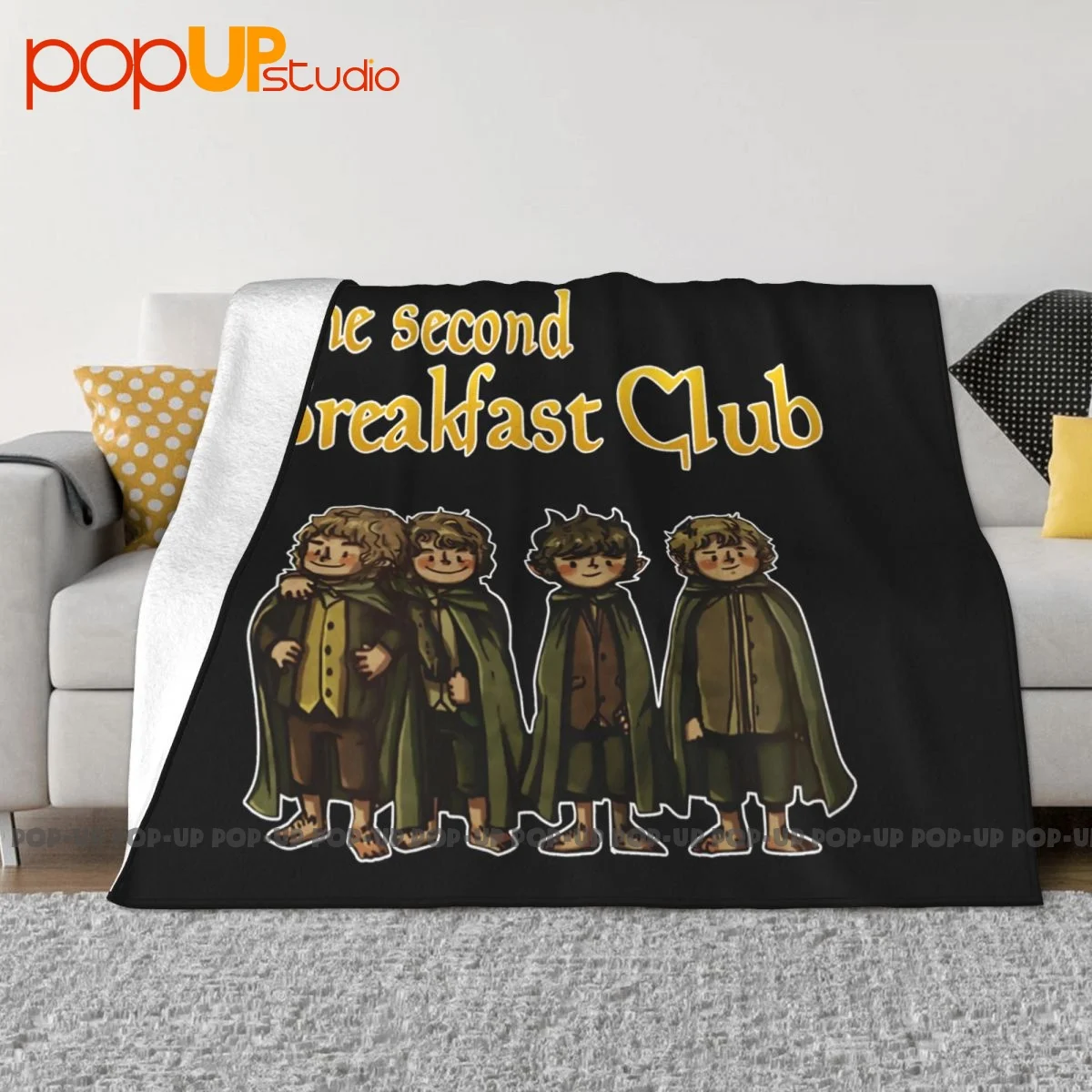 The Second Breakfast Club Adventure Five Hobbits 01 Coperta Per Letto Coperta Per Pisolino Divano Decorativo