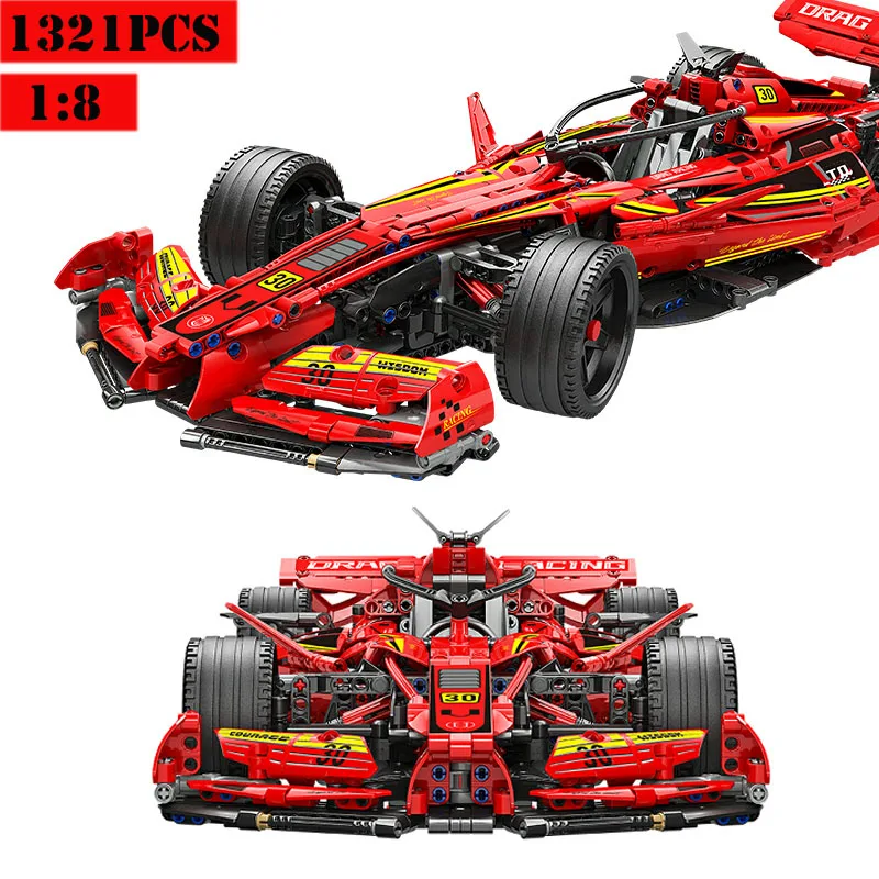 

2021 New 1:8 Scale Formula Super Racing F1MOC Building Blocks Assembled Sports Racing Model Car Set Boy Toy Birthday Gift