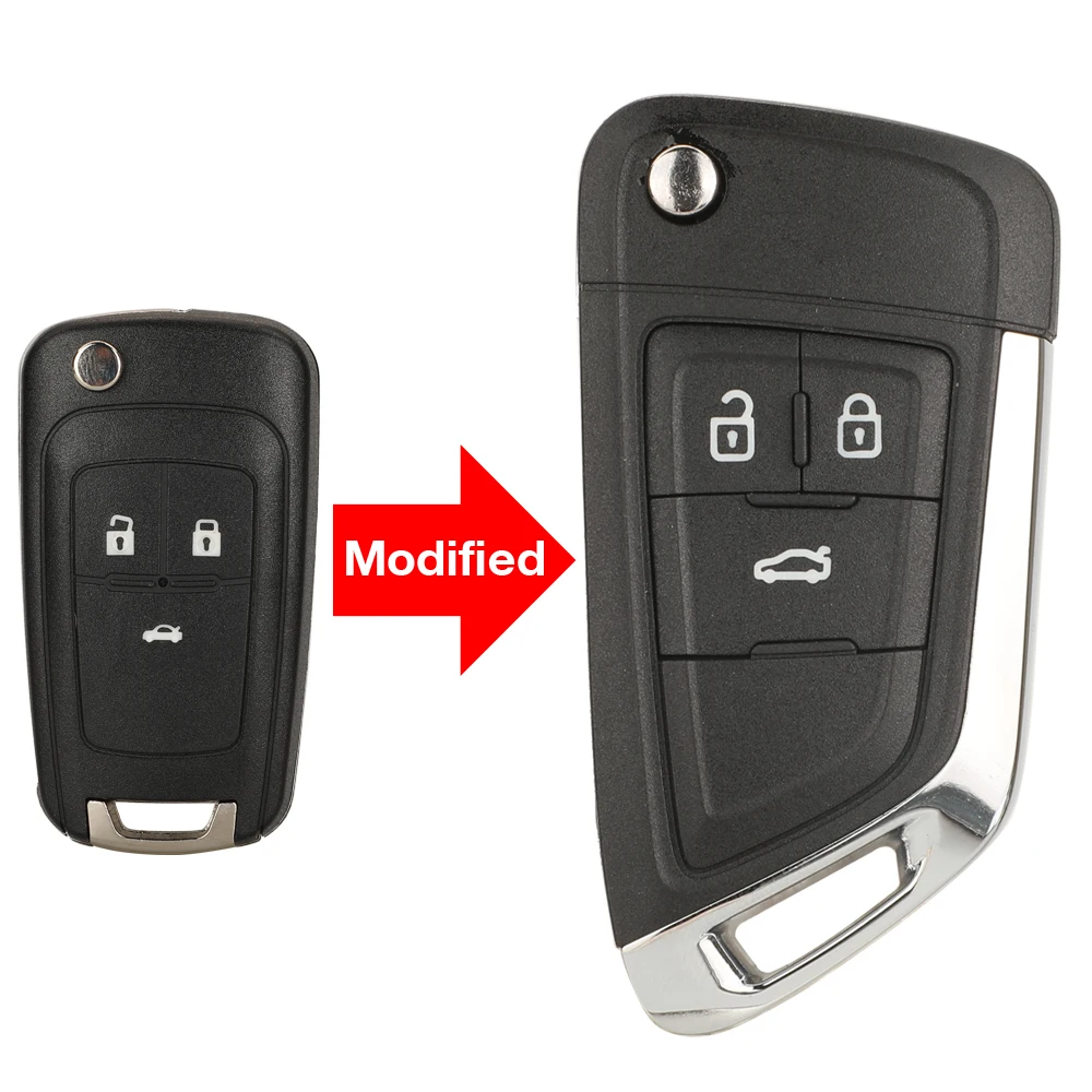 Jingyuqin 10PS Geändert Klapp Fernbedienung Auto Schlüssel Shell Für Chevrolet Cruze Epica Lova Camaro Impala 2/3/4/5 taste HU100 Klinge – Detail 3