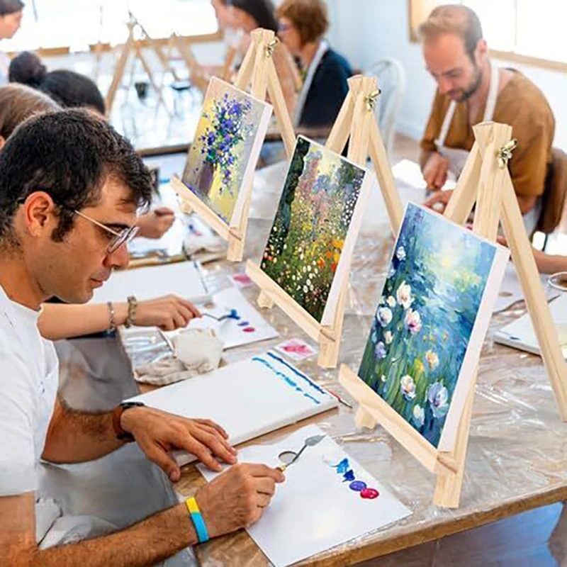 1Pcs Wood Mini Easel Frame Desktop Triangle Display Stand Wedding Table Card Stand Holder Children Painting Craft Artist Tripod