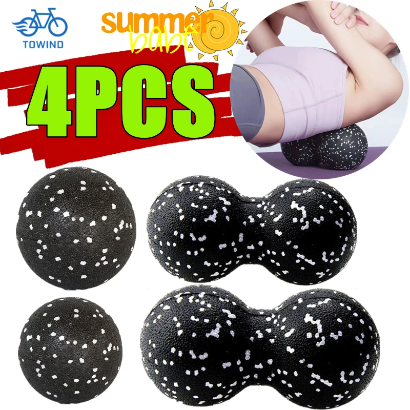 Description Picture 2 of itemNew 4/1PC Fitness Massage Ball Set Yoga Roller Double Lacrosse Mobility Ball for Myofascial Physical Therapy Deep Tissue Massage