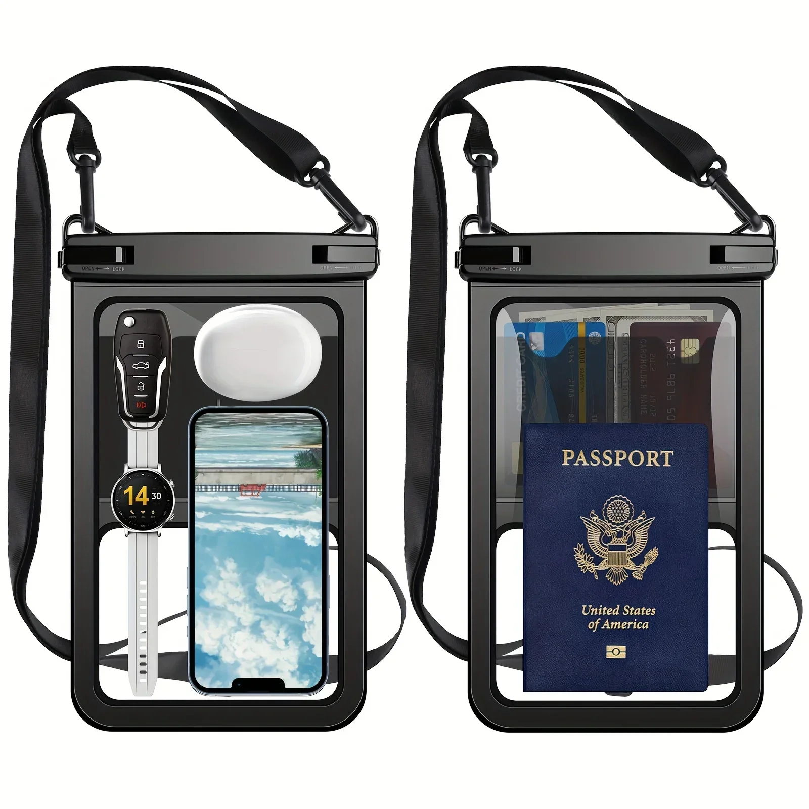 HAISSKY Upgrade Swimming Waterproof Phone Pouch For iPhone 17 16 15 14 13 12 11Pro Max 14 Plus Capacity Storage Bag