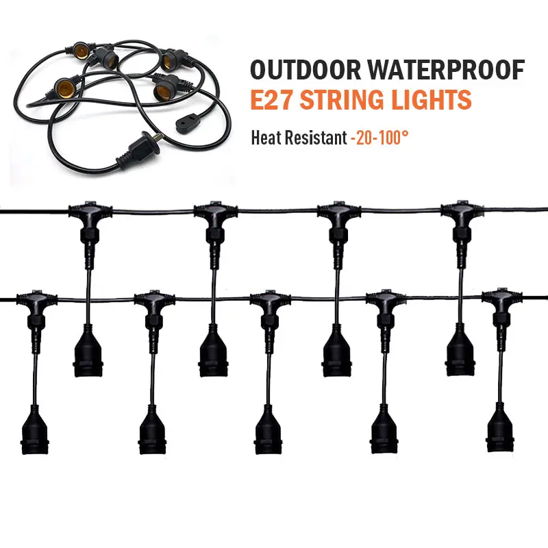 IP65 Outdoor Waterproof E27 LED Bulb with Extension Cord screw LED Head