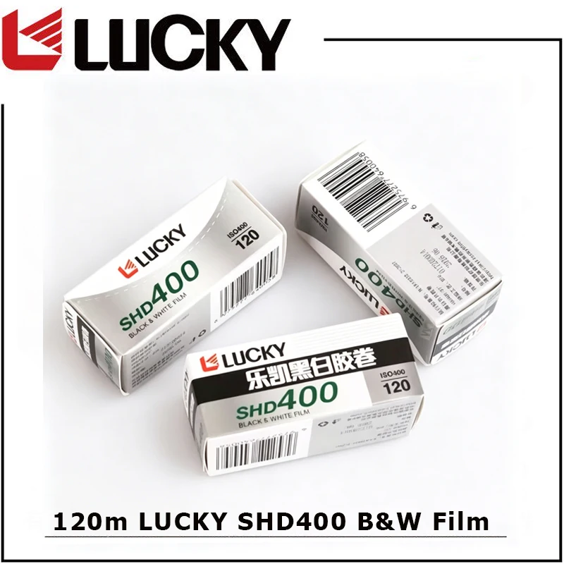 1-6롤 120mm CHINA LUCKY SHD 400 흑백 필름 ISO 400, H35 M35 M38 F9에 적합