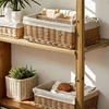 Wicker Woven Storage Basket Handmade Weaving Wicker Baskets Desktop Sundries Organizer Closet Wardrobe Sorting Boxes Supplies 3