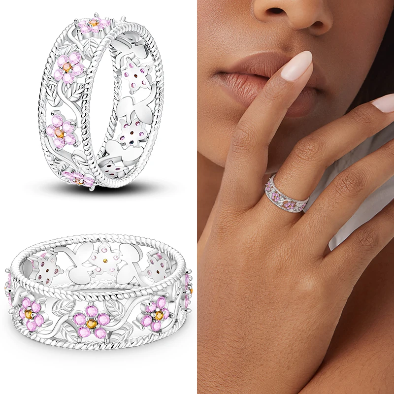 Silver Rings New Rings For Women 100% 925 Sterling Silver Star Moon Colorful Zircon Rings Fine Wedding Engagement Birthday Jewelry Gifts