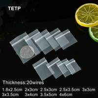 TETP 100Pcs 20Wires Mini Clear Ziplock Plastic Bags Small Jewelry Retail Accessory Storage Packaging Supplies Reclosable Thicken 1