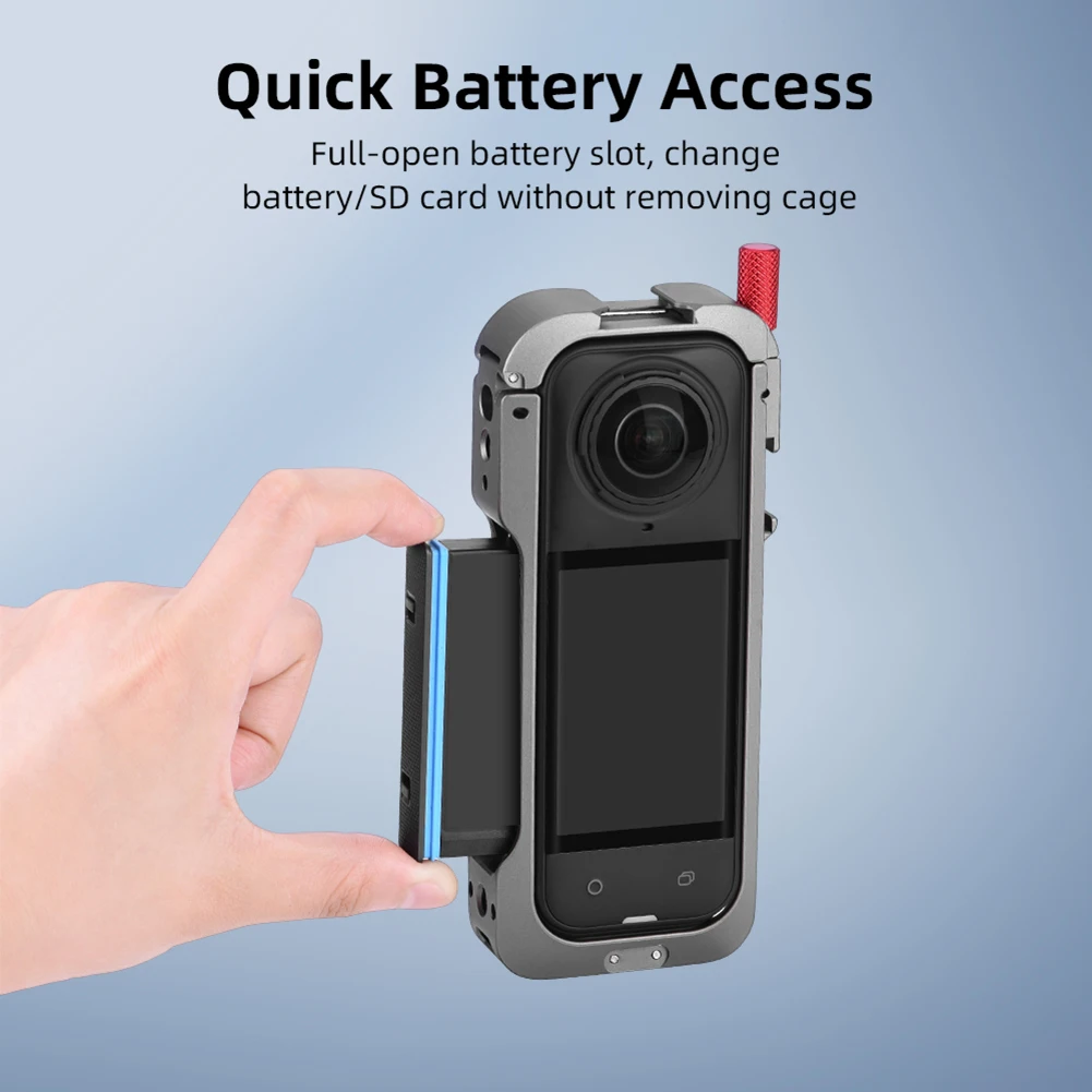 Cornice per Action Camera con Protezione Lente, Staffa di Espansione a Sgancio Rapido, Attacco Cold Shoe e Custodia per Action Camera X5 - immagine 3