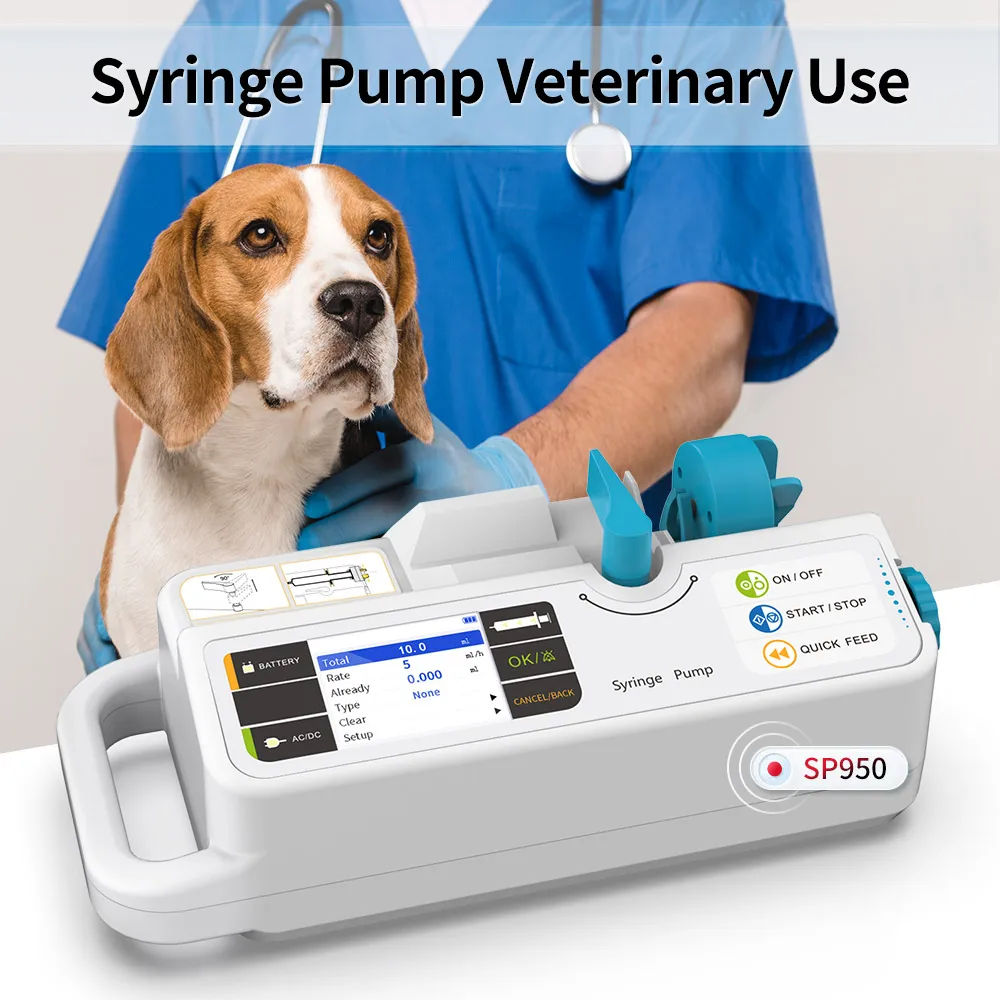 CONTEC SP950 Syringe Pump VET Veterinary Use KVO Injection equipment 2.8'' LCD rechargeable Battery