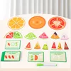 91pcs Wooden Fruit Fractions Toy, Classroom Math Teaching Aids, Number Learning for Kids Math,Educational Indoor Game 1