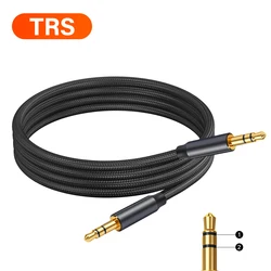 Premium Gold Plated Aux Cable for High-Quality Audio Connectivity (TRS Black)