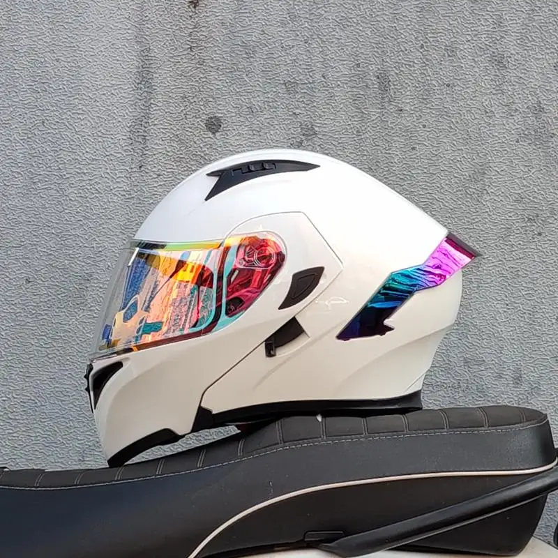 thumbnail image 1 of Casco de motocicleta ORZ, unisex, modular, abatible, de cara completa, para carreras, con viseras dobles, aprobado por DOT, 1 of 5